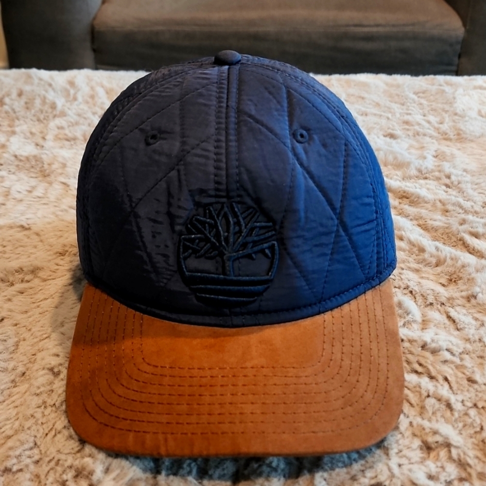 Men's Timberland Hat with Brown Suede Bib and Blue Thinsulate Top (NEW&NICE)